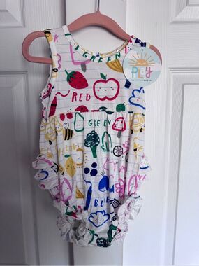 Little Sleepies Coloring Crew Bubble Romper 18-24 months NWT